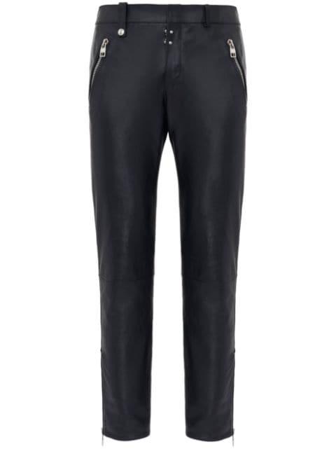 leather cropped slim-fit trousers by ALEXANDER MCQUEEN