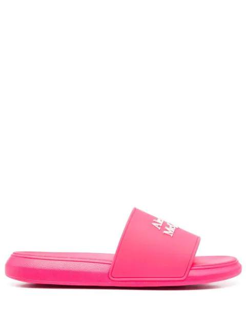logo-appliqué slides by ALEXANDER MCQUEEN