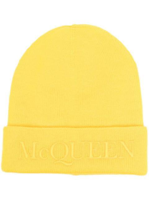 logo-embroidered cashmere beanie by ALEXANDER MCQUEEN