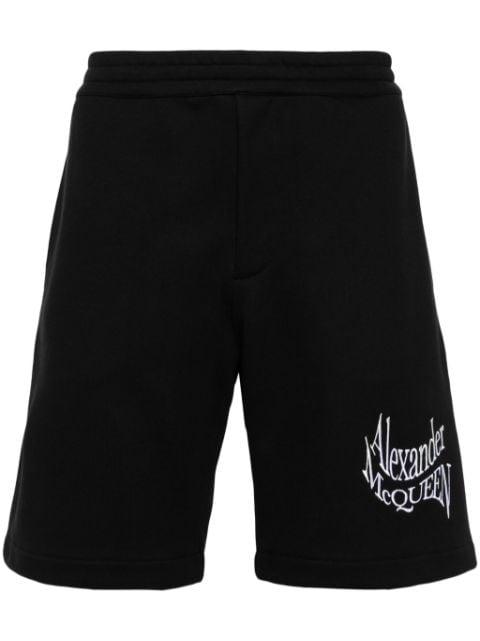 logo-embroidered cotton track shorts by ALEXANDER MCQUEEN