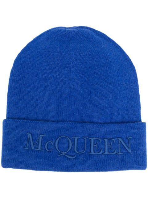 logo-embroidered knitted hat by ALEXANDER MCQUEEN