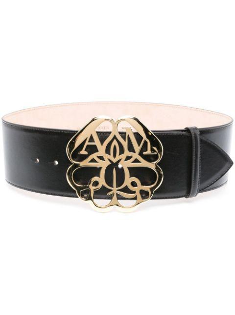 logo-plaque leather belt by ALEXANDER MCQUEEN