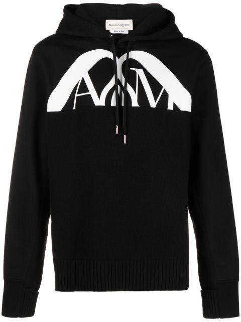 logo-print cotton hoodie by ALEXANDER MCQUEEN