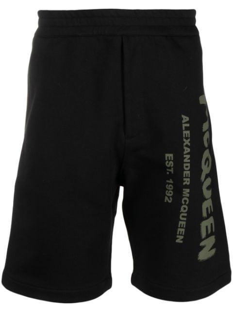 logo-print cotton shorts by ALEXANDER MCQUEEN