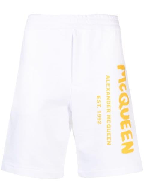 logo-print cotton shorts by ALEXANDER MCQUEEN