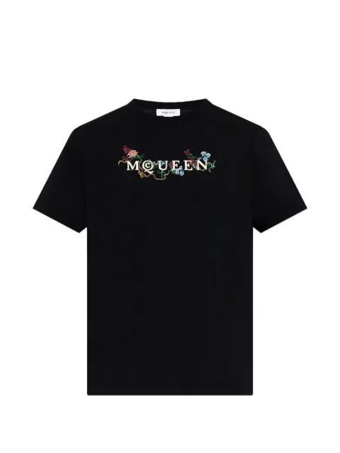logo-print embroidered T-shirt by ALEXANDER MCQUEEN