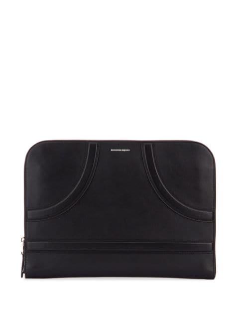 logo-stamp leather clutch by ALEXANDER MCQUEEN