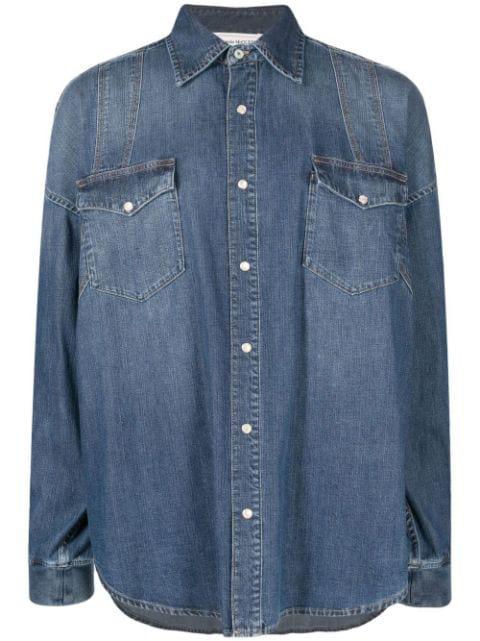 long-sleeved buttoned denim shirt by ALEXANDER MCQUEEN
