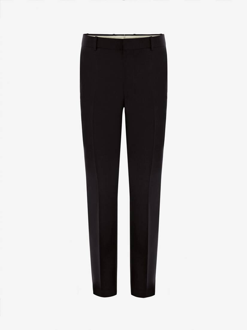 mcqueen classic selvedge mohair pants in black by ALEXANDER MCQUEEN