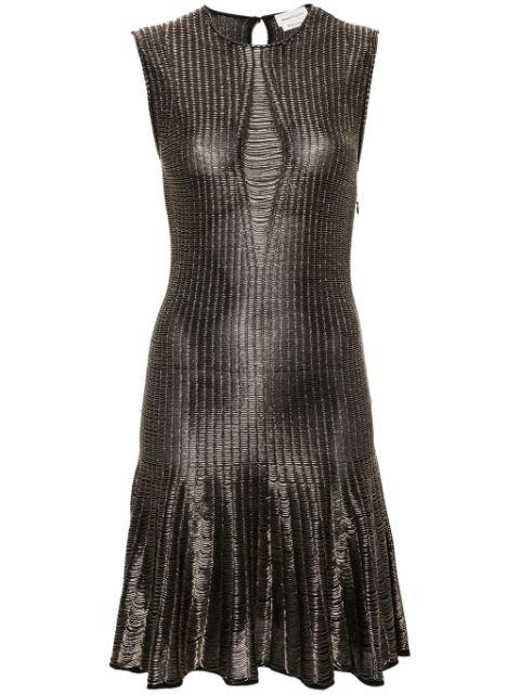 metallic-threading flared dress by ALEXANDER MCQUEEN