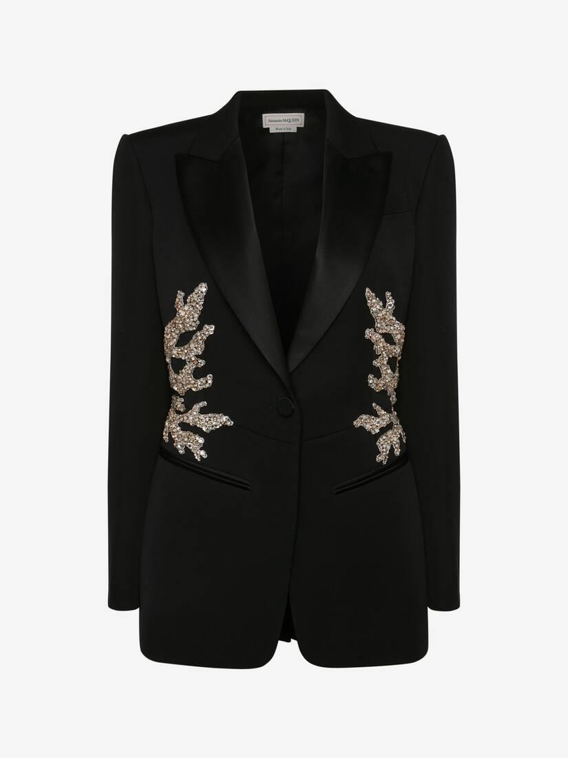 mycelium embroidery kickback jacket in black by ALEXANDER MCQUEEN mycelium embroidery kickback jacket in black by ALEXANDER MCQUEEN