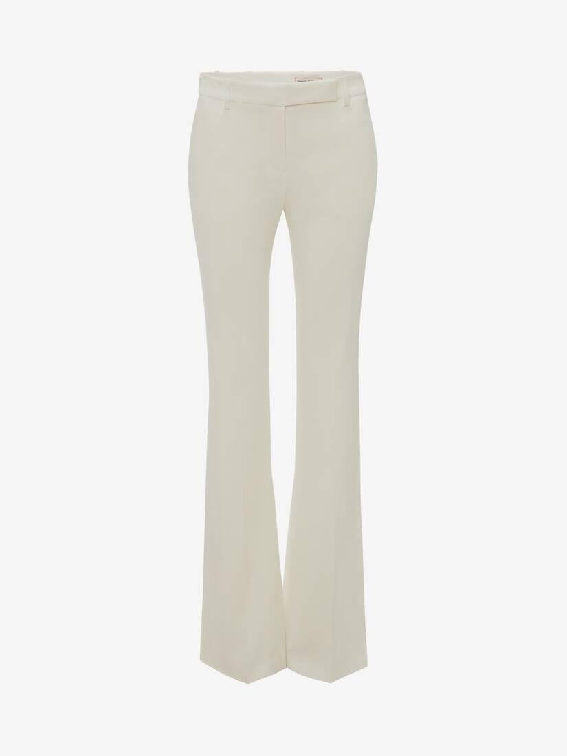 narrow bootcut trousers in light ivory by ALEXANDER MCQUEEN