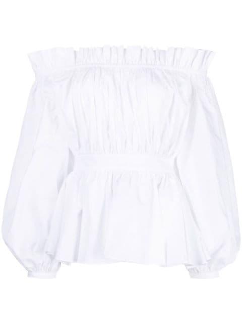 off-shoulder cotton blouse by ALEXANDER MCQUEEN