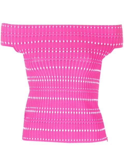 open-knit off-shoulder top by ALEXANDER MCQUEEN
