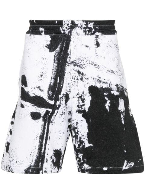 paint-splatter cotton shorts by ALEXANDER MCQUEEN