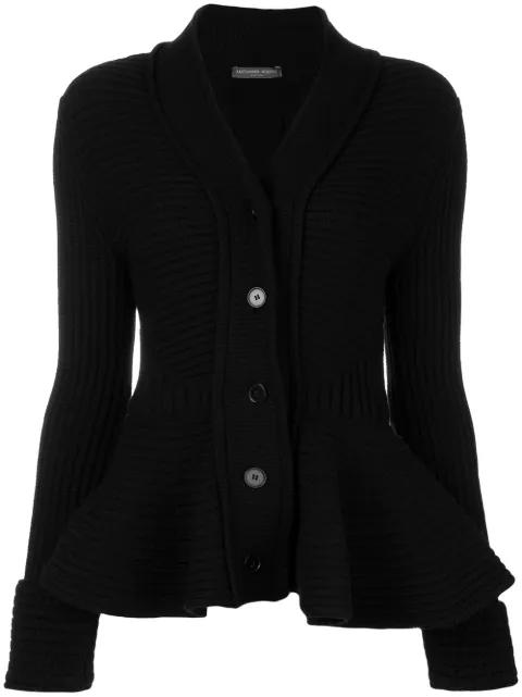 peplum ribbed cardigan by ALEXANDER MCQUEEN