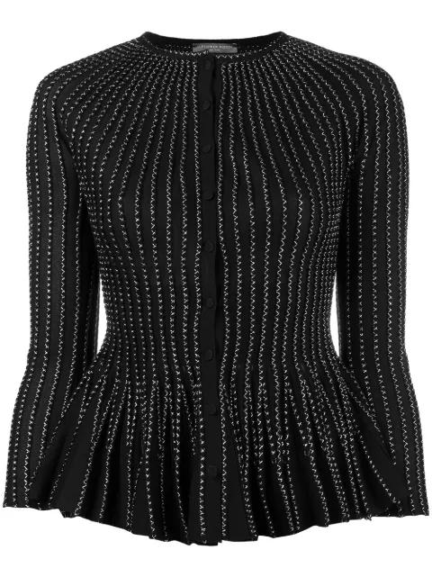 peplum silk-blend cardigan by ALEXANDER MCQUEEN