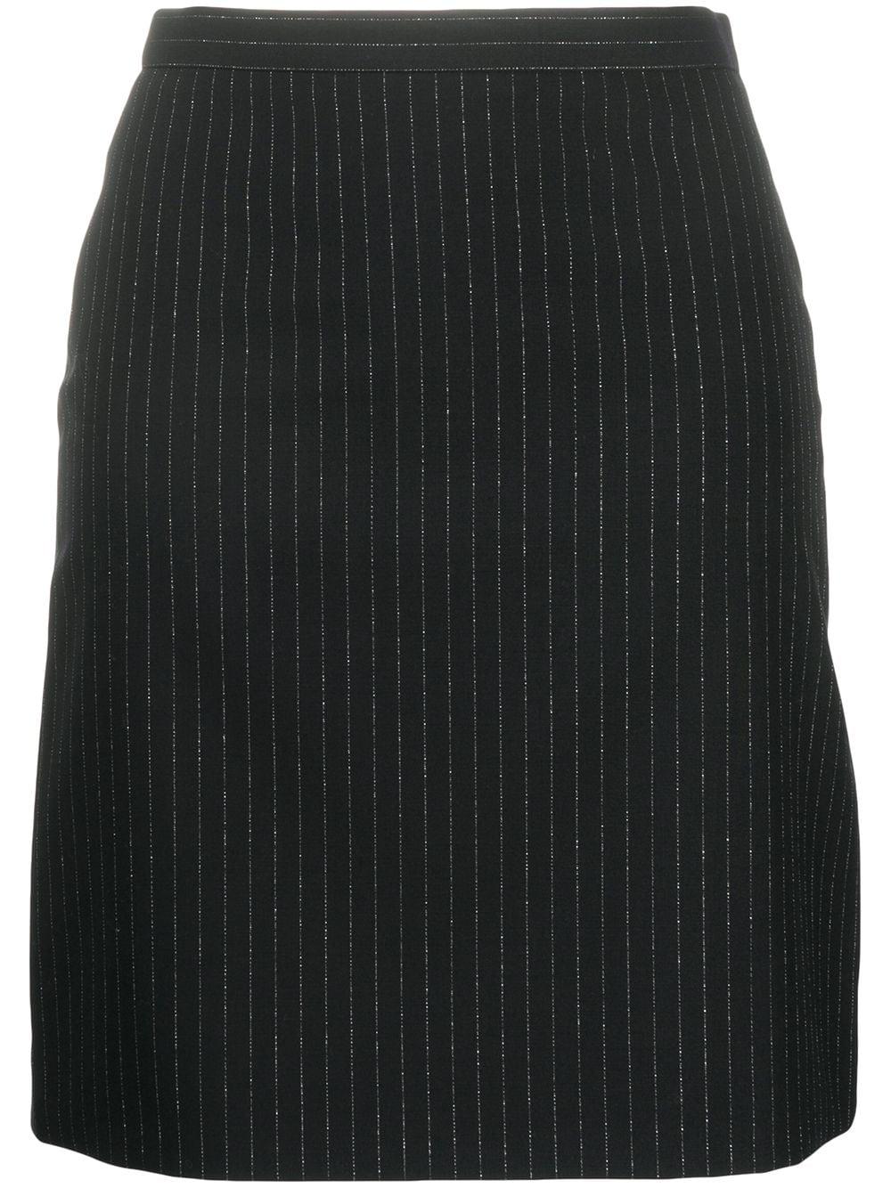 pinstripe back-ruffle wool skirt by ALEXANDER MCQUEEN
