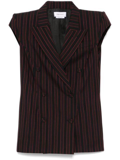 pinstriped sleeveless blazer by ALEXANDER MCQUEEN