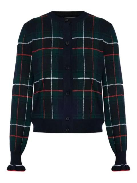 plaid ruffled-cuff cardigan by ALEXANDER MCQUEEN