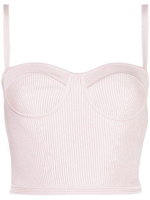 rib-knitted bustier crop top by ALEXANDER MCQUEEN