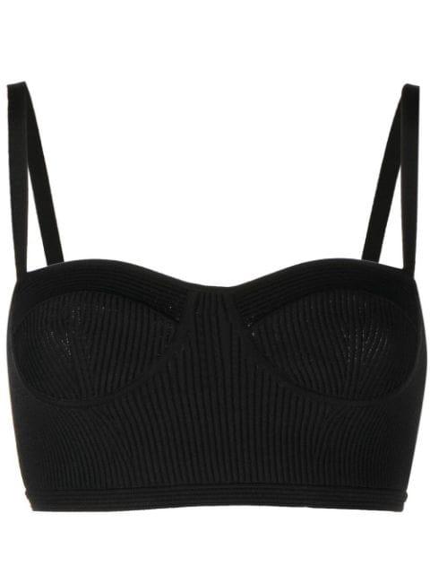 ribbed-knit bra top by ALEXANDER MCQUEEN
