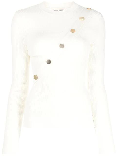 ribbed-knit button-detail top by ALEXANDER MCQUEEN
