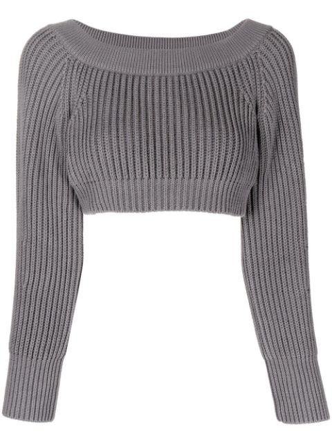 ribbed-knit cropped sweatshirt by ALEXANDER MCQUEEN