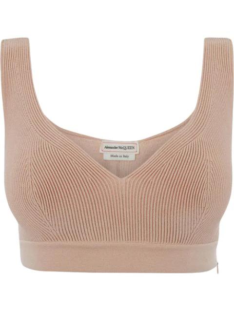 ribbed knit cropped top by ALEXANDER MCQUEEN