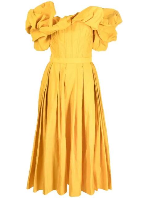 ruffle-trim detail neckline dress by ALEXANDER MCQUEEN