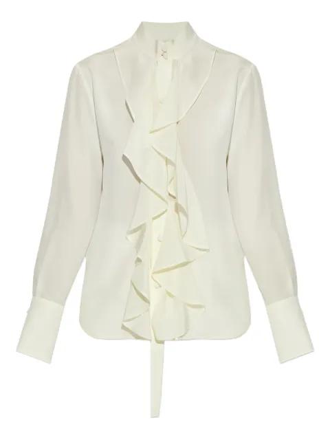 ruffled silk top by ALEXANDER MCQUEEN