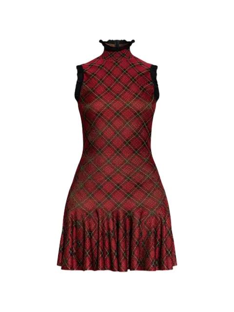 ruffled tartan mini dress by ALEXANDER MCQUEEN