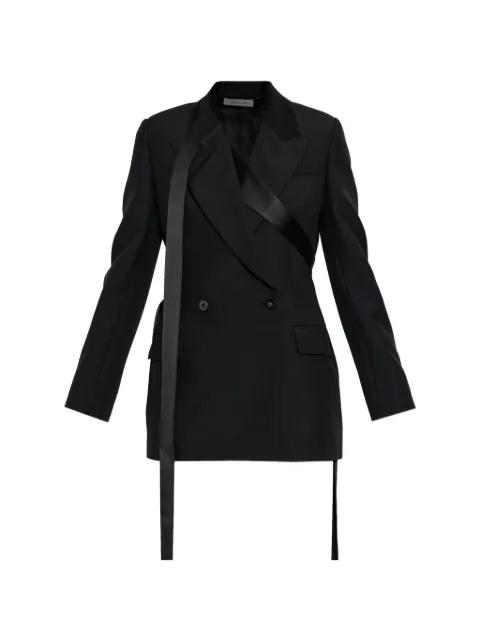 satin-trim double-breasted blazer by ALEXANDER MCQUEEN