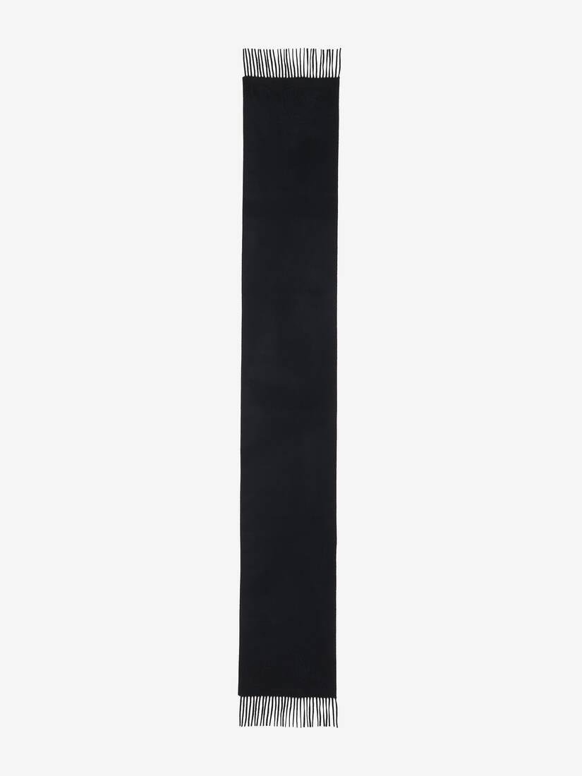 seal logo embroidery scarf in black by ALEXANDER MCQUEEN