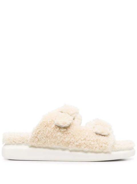 shearling-trim open toe sandals by ALEXANDER MCQUEEN