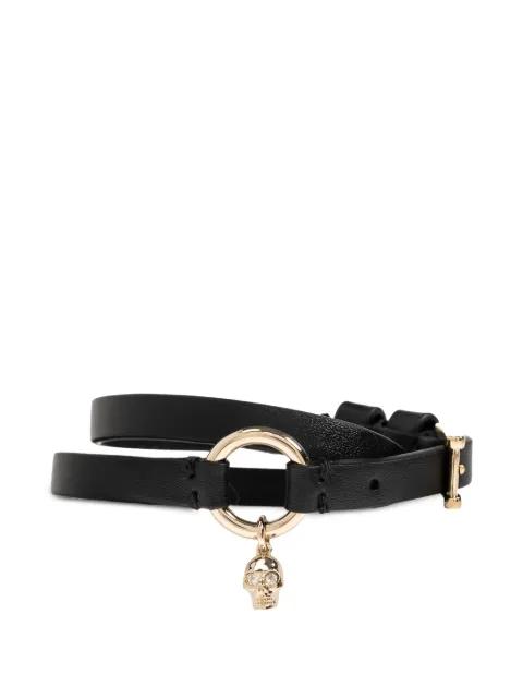 skull-charm leather bracelet by ALEXANDER MCQUEEN