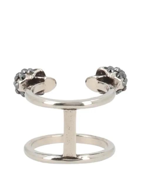 skull-embellished double ring by ALEXANDER MCQUEEN