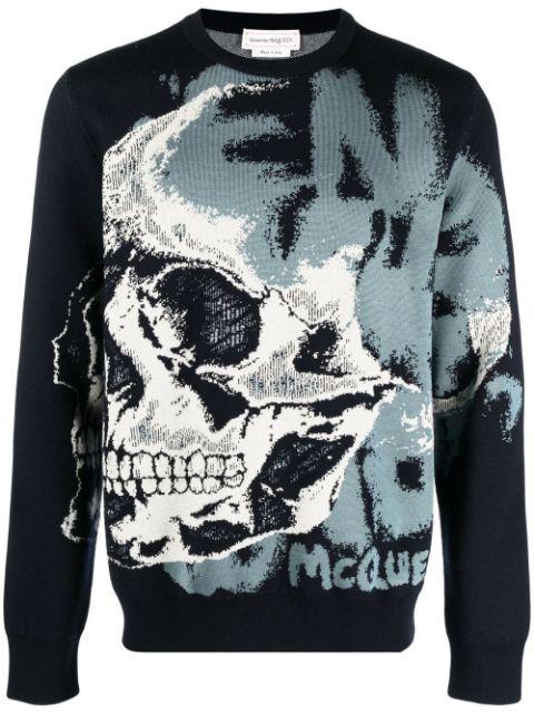 skull-motif jacquard jumper by ALEXANDER MCQUEEN