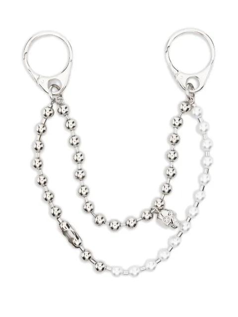 skull-pendant double-chain charm by ALEXANDER MCQUEEN