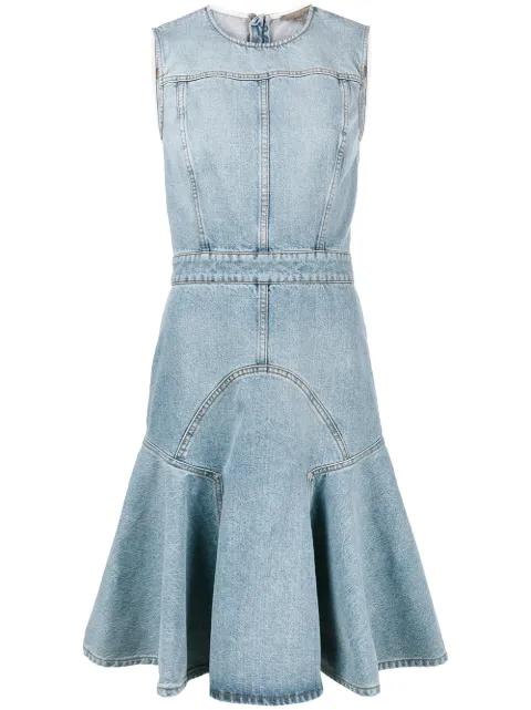 sleeveless denim midi dress by ALEXANDER MCQUEEN