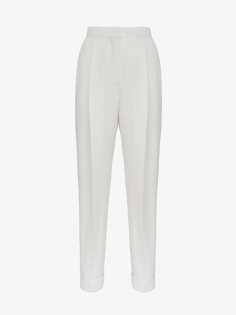 slim peg trousers in optic white by ALEXANDER MCQUEEN
