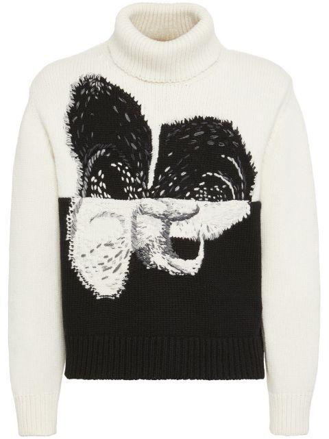 spliced orchid jumper by ALEXANDER MCQUEEN