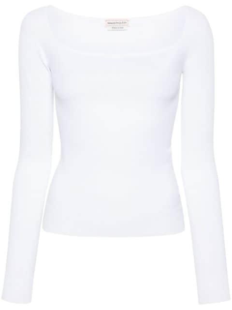 square-neck fine-knit top by ALEXANDER MCQUEEN