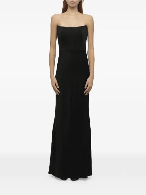 strapless satin dress by ALEXANDER MCQUEEN