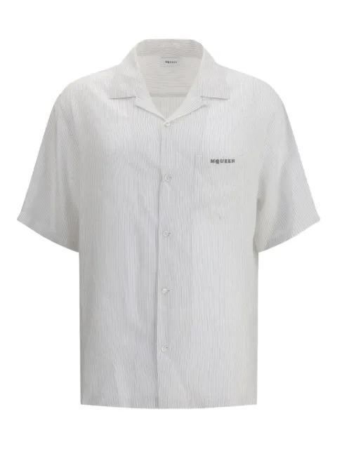 striped-pattern embroidered-logo shirt by ALEXANDER MCQUEEN