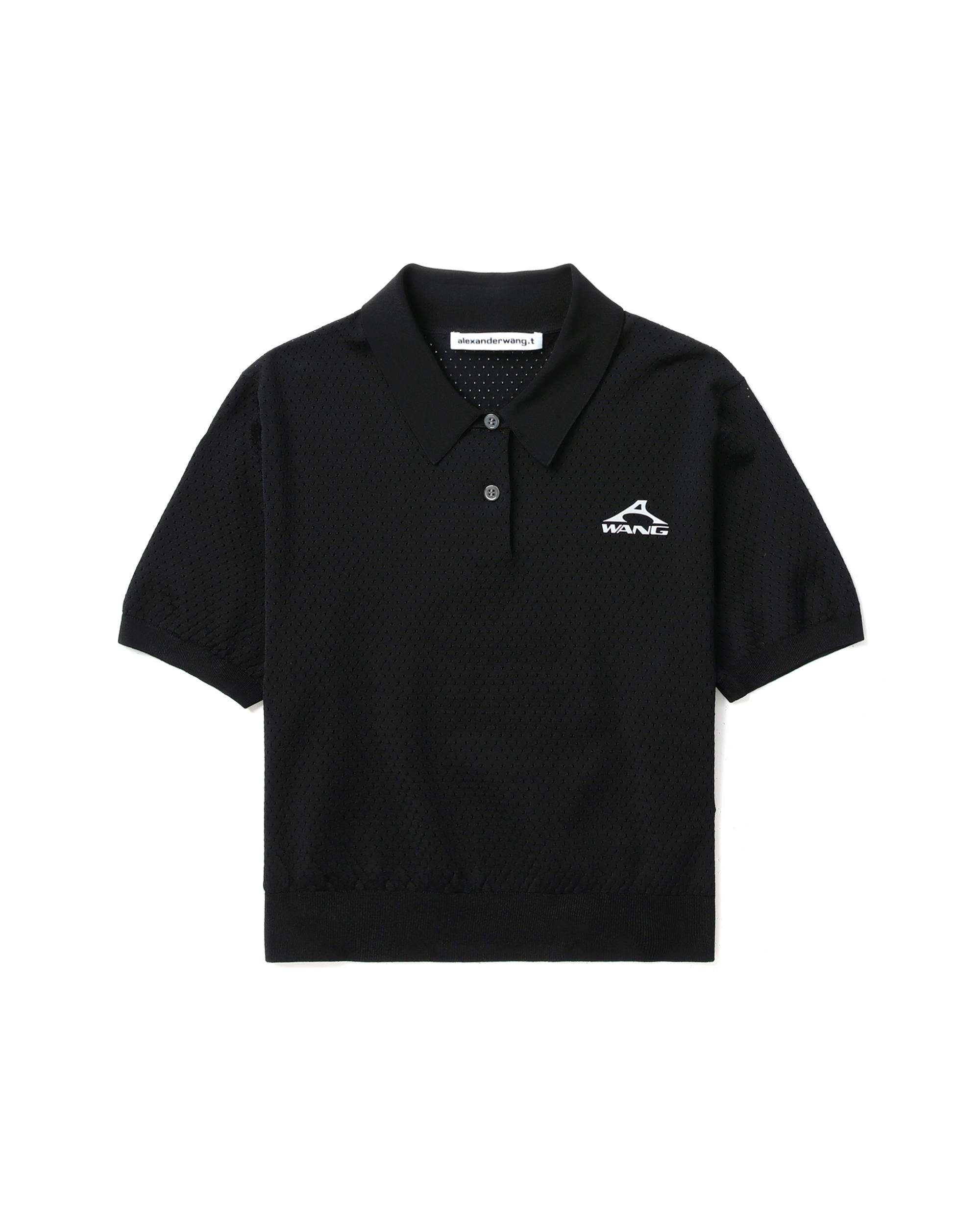 3D logo mesh cropped polo shirt by ALEXANDER WANG