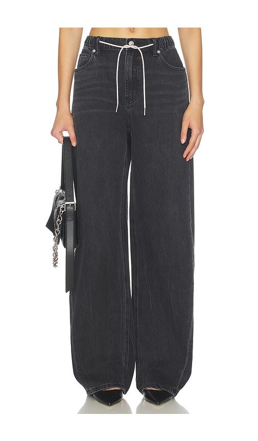 Alexander Wang Balloon Jogger Jeans With Crystal Drawcord in Black by ALEXANDER WANG