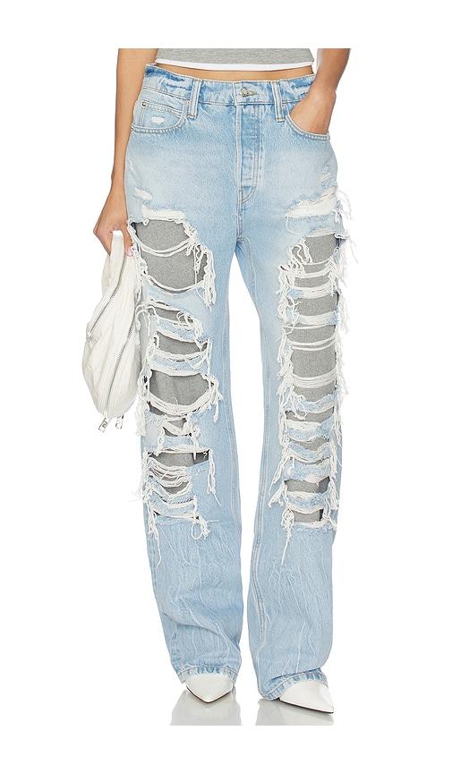 Alexander Wang Distressed Straight Jean in Blue by ALEXANDER WANG