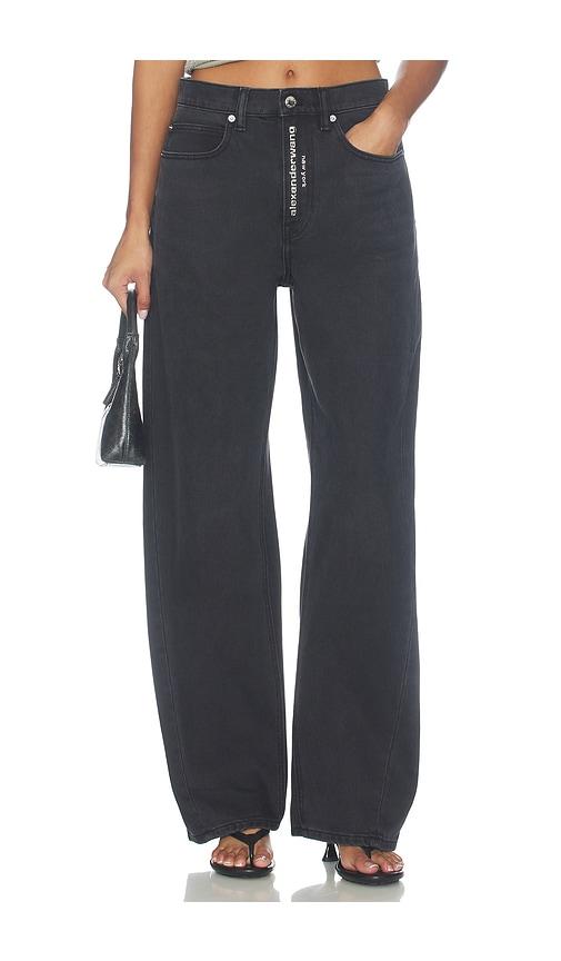 Alexander Wang Float Jeans With Hotfix Logo Fly in Black by ALEXANDER WANG