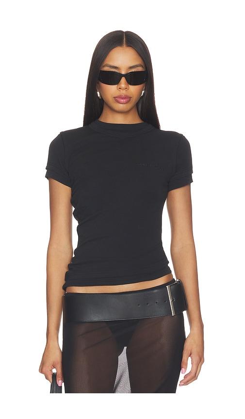 Alexander Wang Layered Short Sleeve Top in Black by ALEXANDER WANG